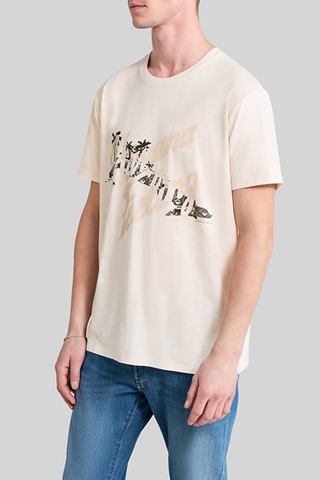 GESSO ORGANIC COTTON T-SHIRT WITH PALM TREE IMAGE 4