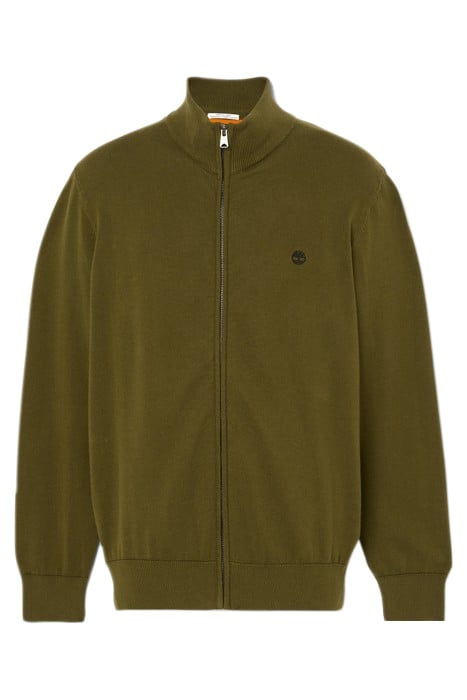 WILLIAMS RIVER COTTON YD FULL ZIP SWEATER DARK OLIVE 4