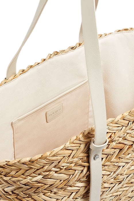 VIOLA STUD TOTE BAG WHITE/NATURAL 5