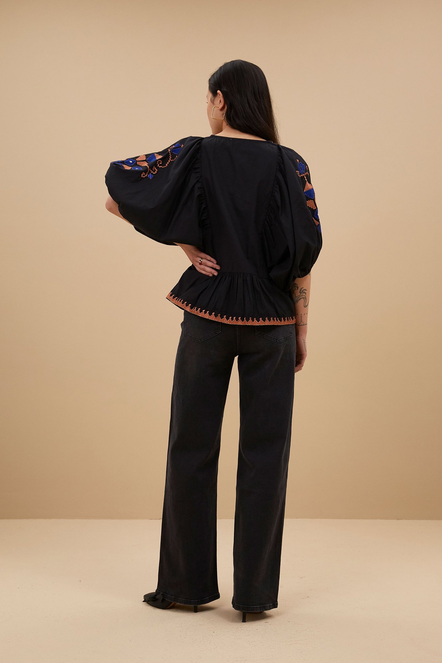 GABIE EMBROIDERY BLOUSE JET BLACK 2