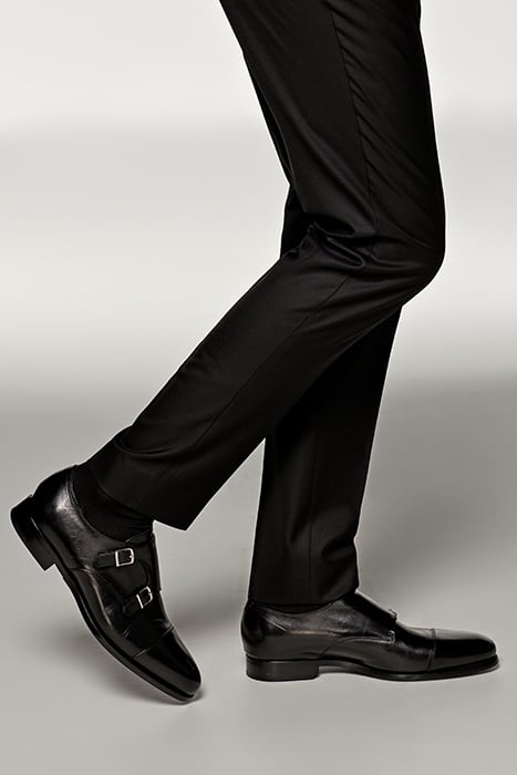 BLACK SLIM LEG STRAIGHT TROUSERS 4
