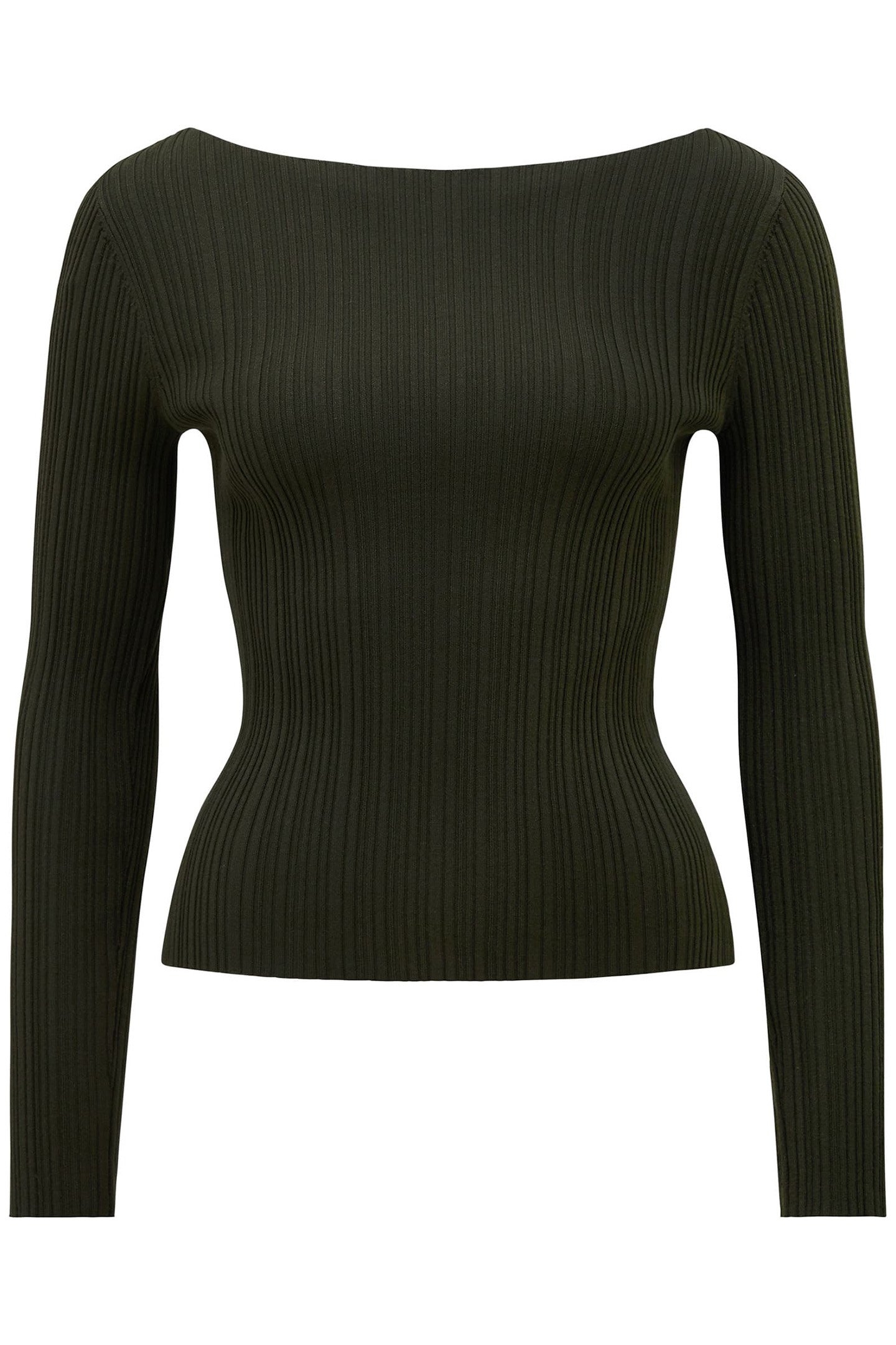 EVIE PETITE LONG SLEEVES RIB KNITTED TOP GREEN 4