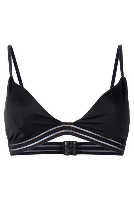 MESH STRIPE TAPE BIKINI TOP BLACK 1