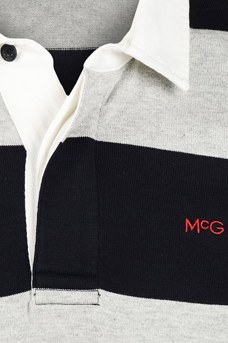 RUGBY 2 STRIPE MEDIUM GREY MELANGE 3