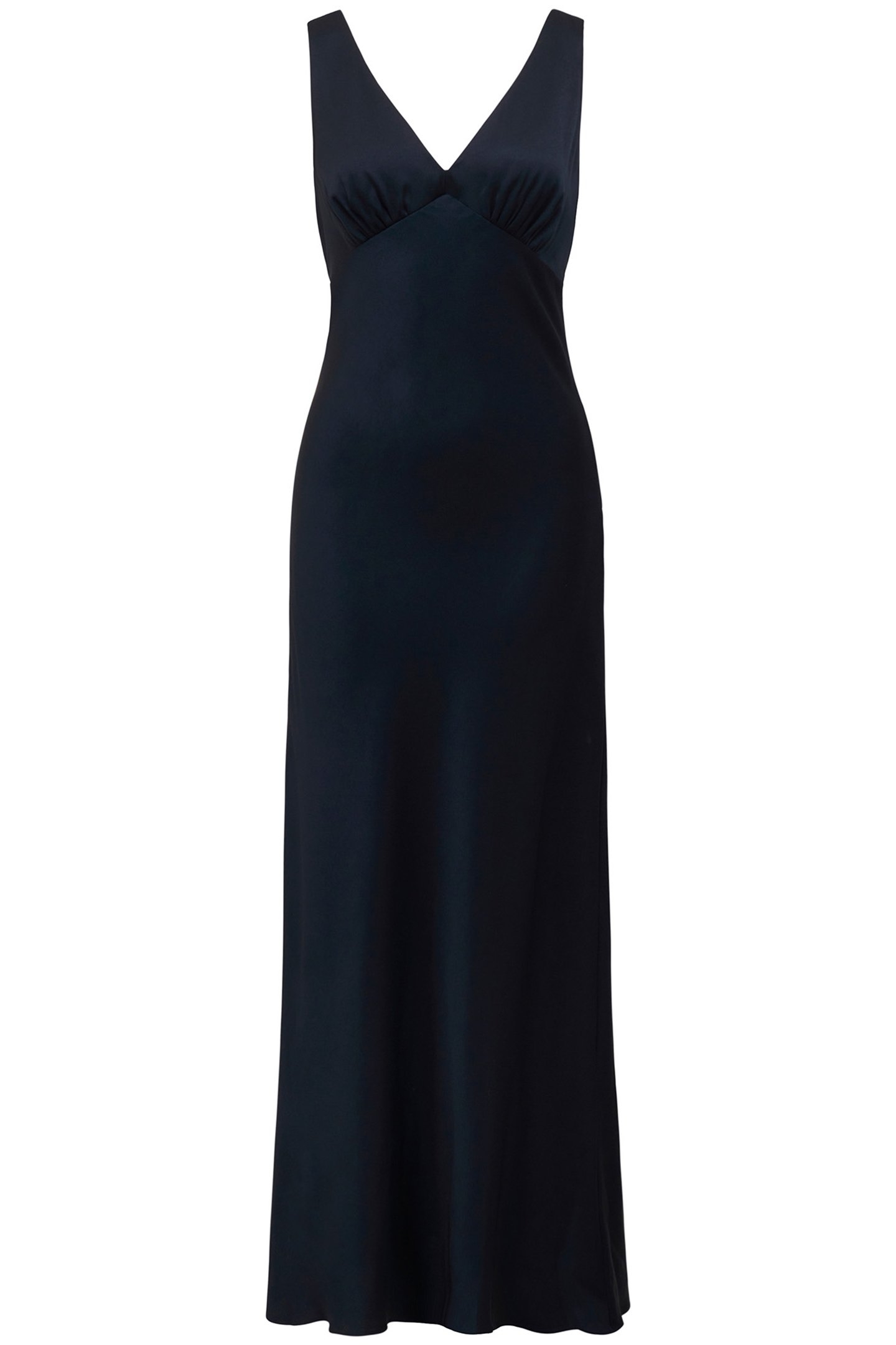 CAMERON V NECK SATIN MAXI DRESS NAVY 3