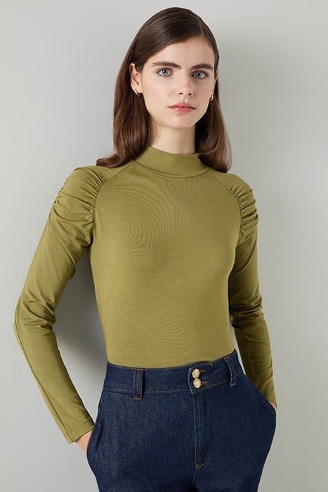 LACEY TURTLE LONG-SLEEVED TOP OLIVE 1