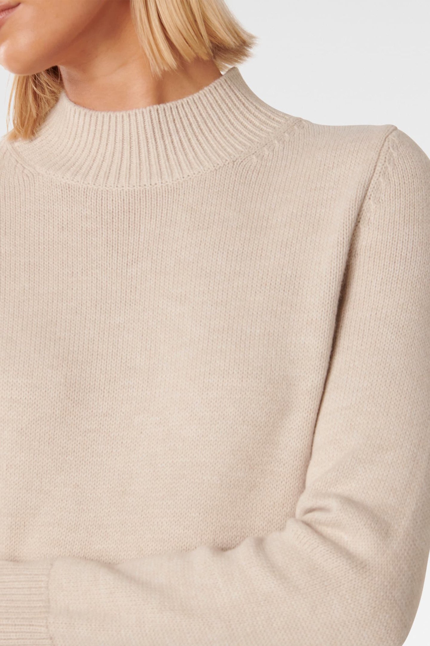 POPPY STAND NECK JUMPER OATMEAL 6