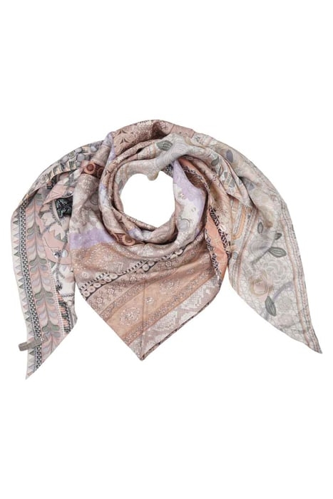 SILK SCARF ST. TROPEZ PATCHWORK MARRAKESH SALMON 5