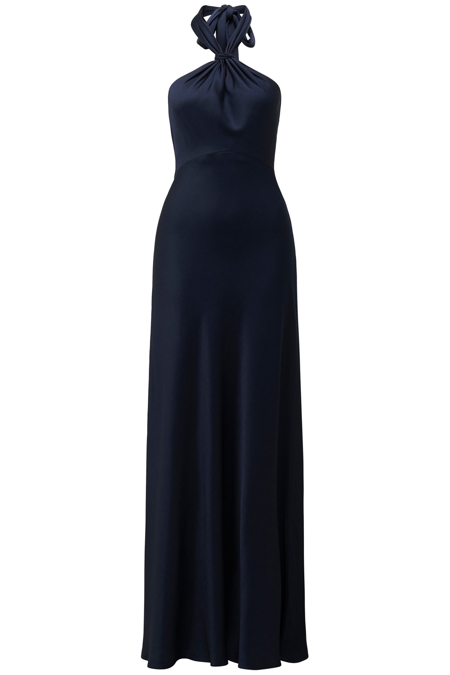 YVETTE KNOT TIE NECK GOWN NAVY 3