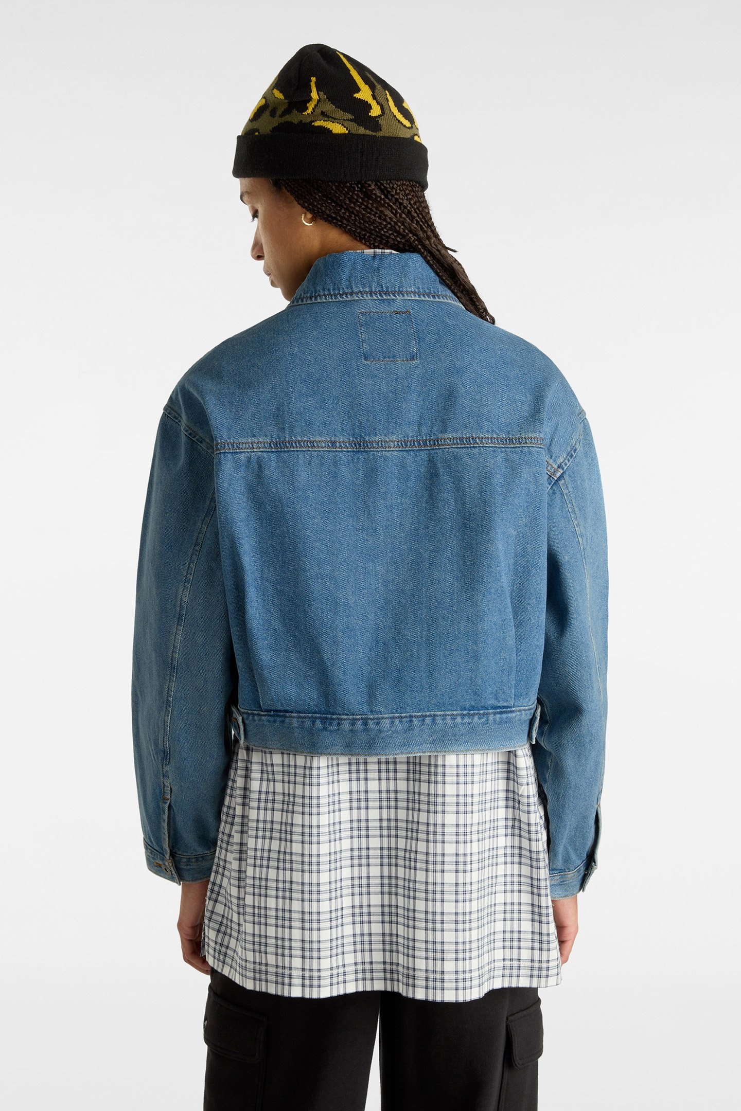 RAYNES DENIM CROP JACKET STONE WASH 2