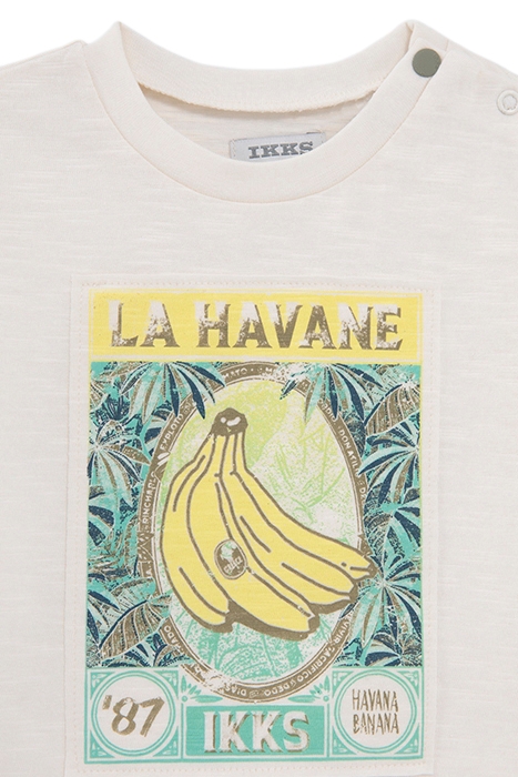 BABY BOYS’ ECRU ORGANIC COTTON T-SHIRT WITH BANANAS IMAGE 3