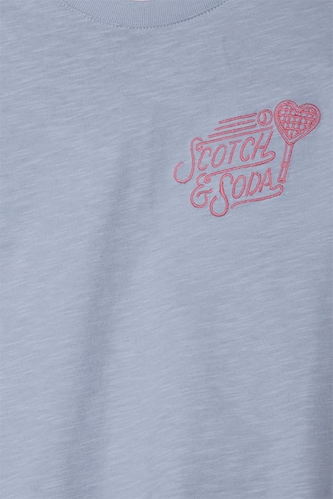 GIRL S&S TENNIS GROUP CTN SLUB JERSEY SS FASHION TOP LT BLUE 3