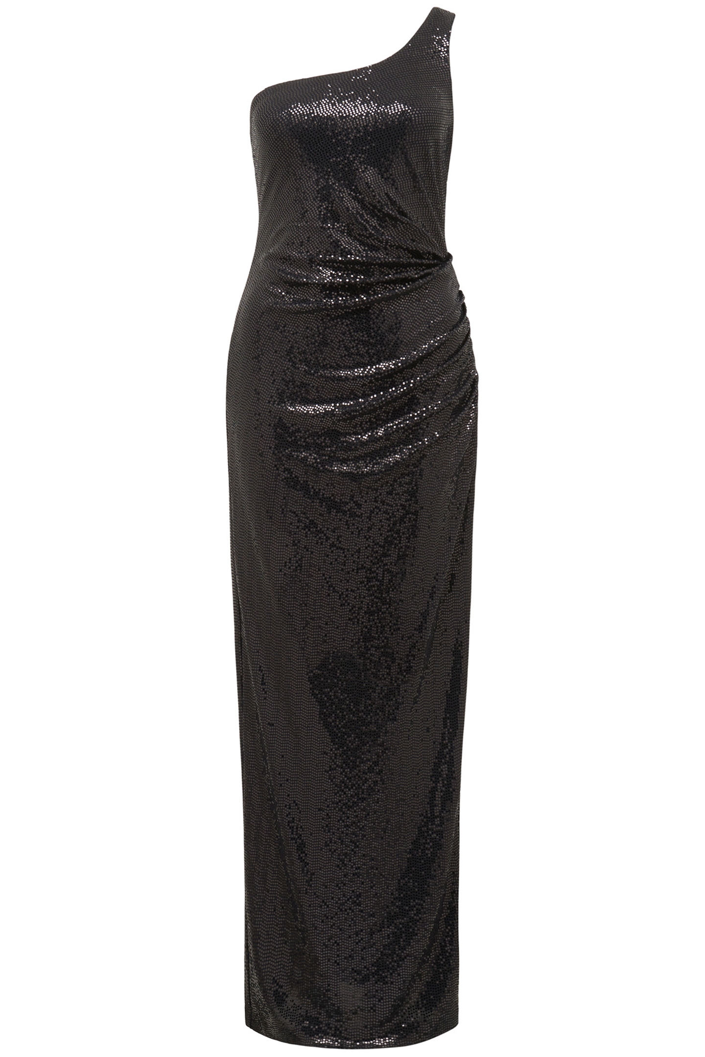 LUCIUS ASYMMETRICAL SEQUIN MAXI DRESS BLACK 3