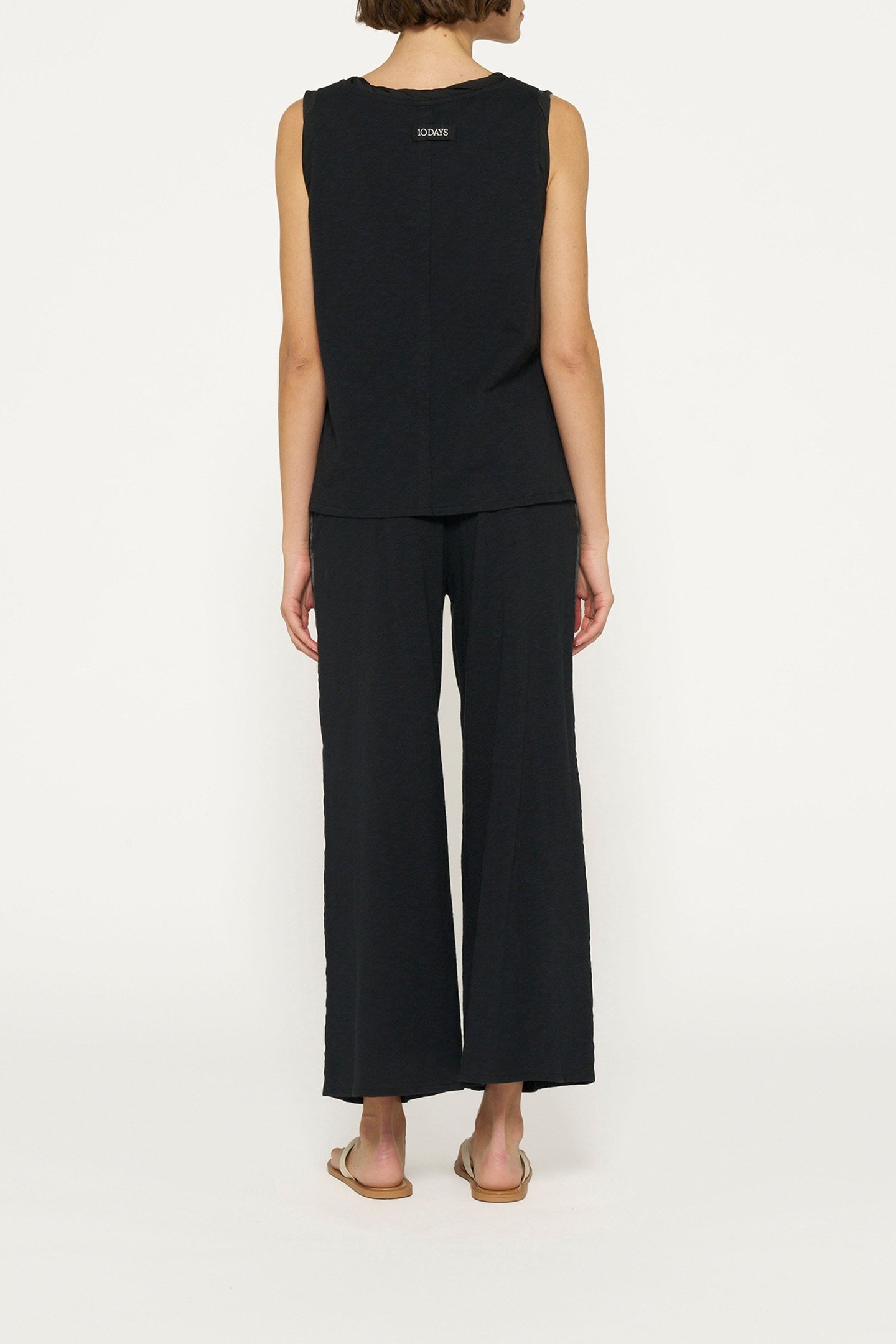 WIDE LEG SMOCK PANTS BLACK 3