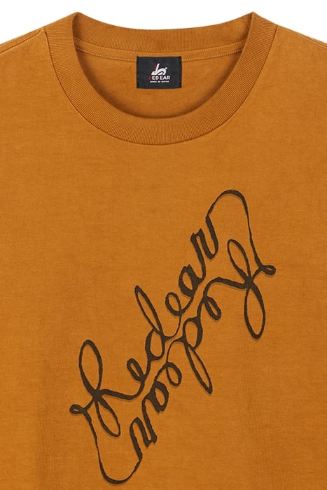 MENS ORANGE TSHIRT FISHING LINE PRINT OCHRE 6