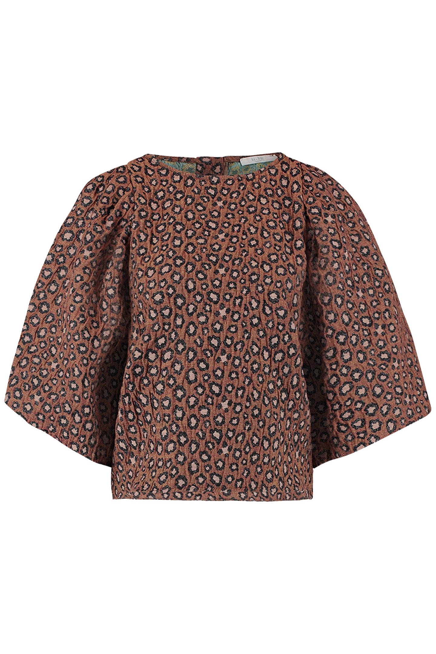 ZASU JACQUARD BLOUSE BROWN PANTER PRINT 4