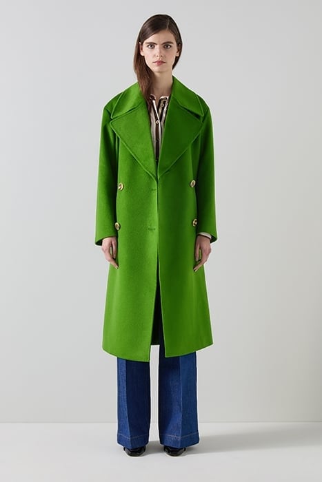 AMOR WOOL DOUBLE BREASTED COAT GREEN 1