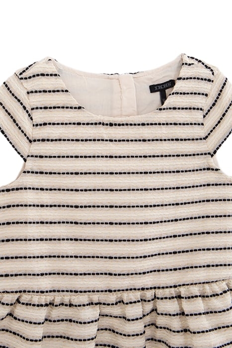 GIRLS’ ECRU DRESS WITH STRIPED MOTIF JACQUARD 3