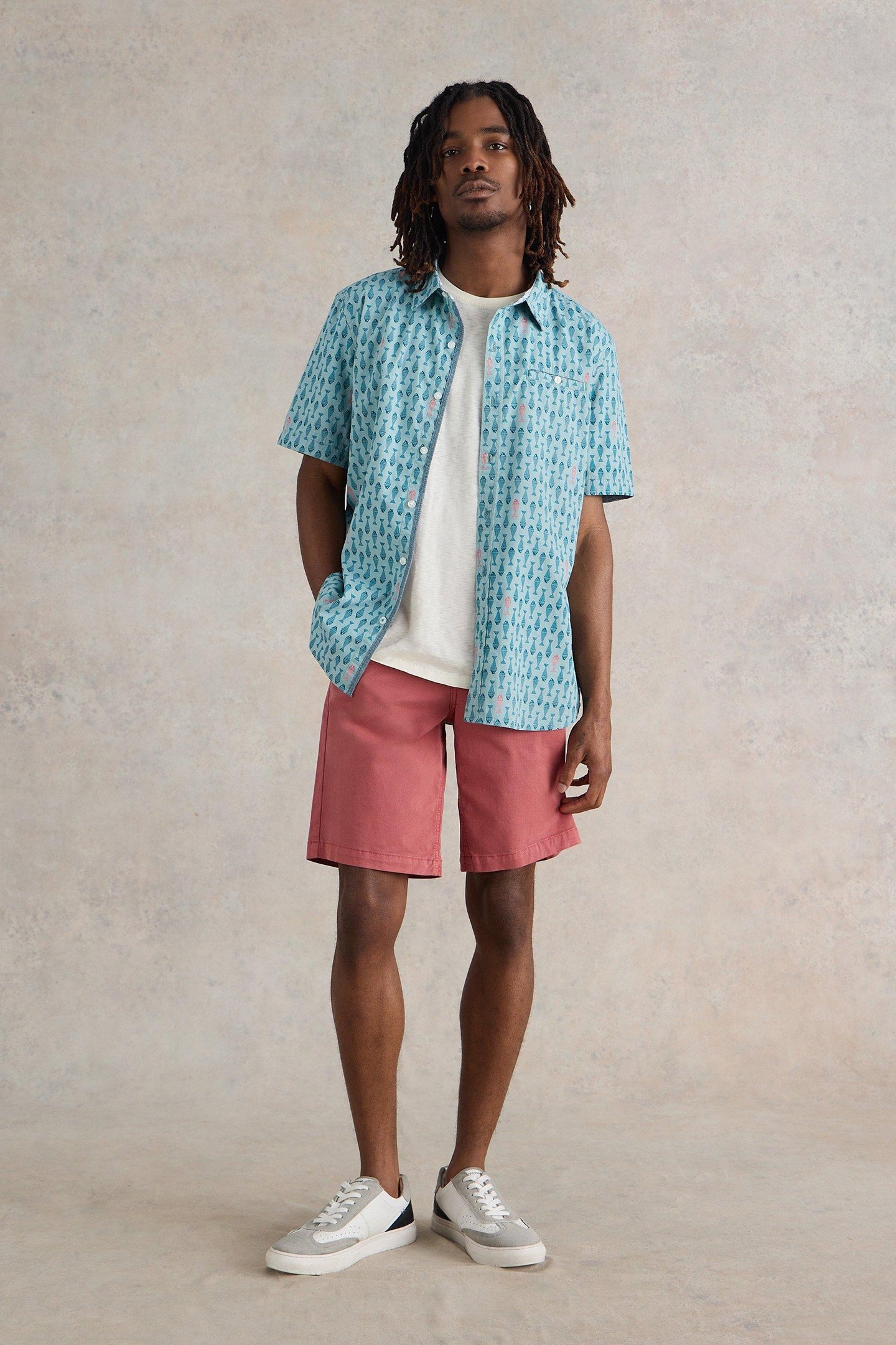 GEO FISH PRINTED SS SHIRT BLUE PRINT 1