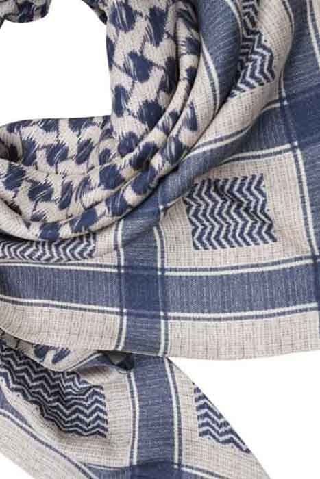SILK SCARF ST. TROPEZ BLUE KEFFIYEH BLUE 2