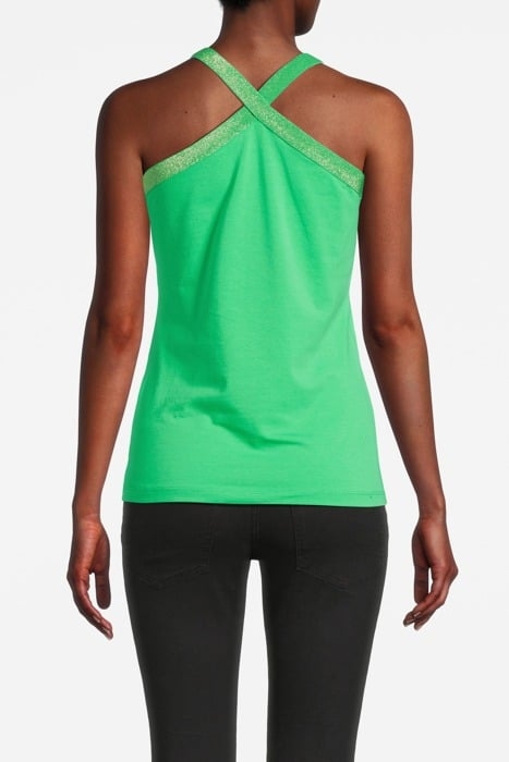SINGLET CROSS BAND ORGANIC COTTON ELASTANE BASIC ISLAND GREE 2