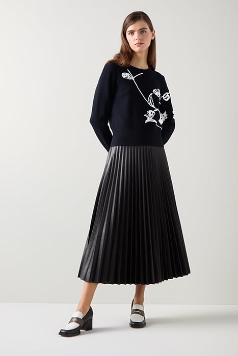 HENRIETTA FLORAL KNITTED SWEATER BLACK/CREAM 5