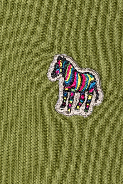 MENS SLIM FIT POLO ZEB BADGE MILITARY GREEN 4