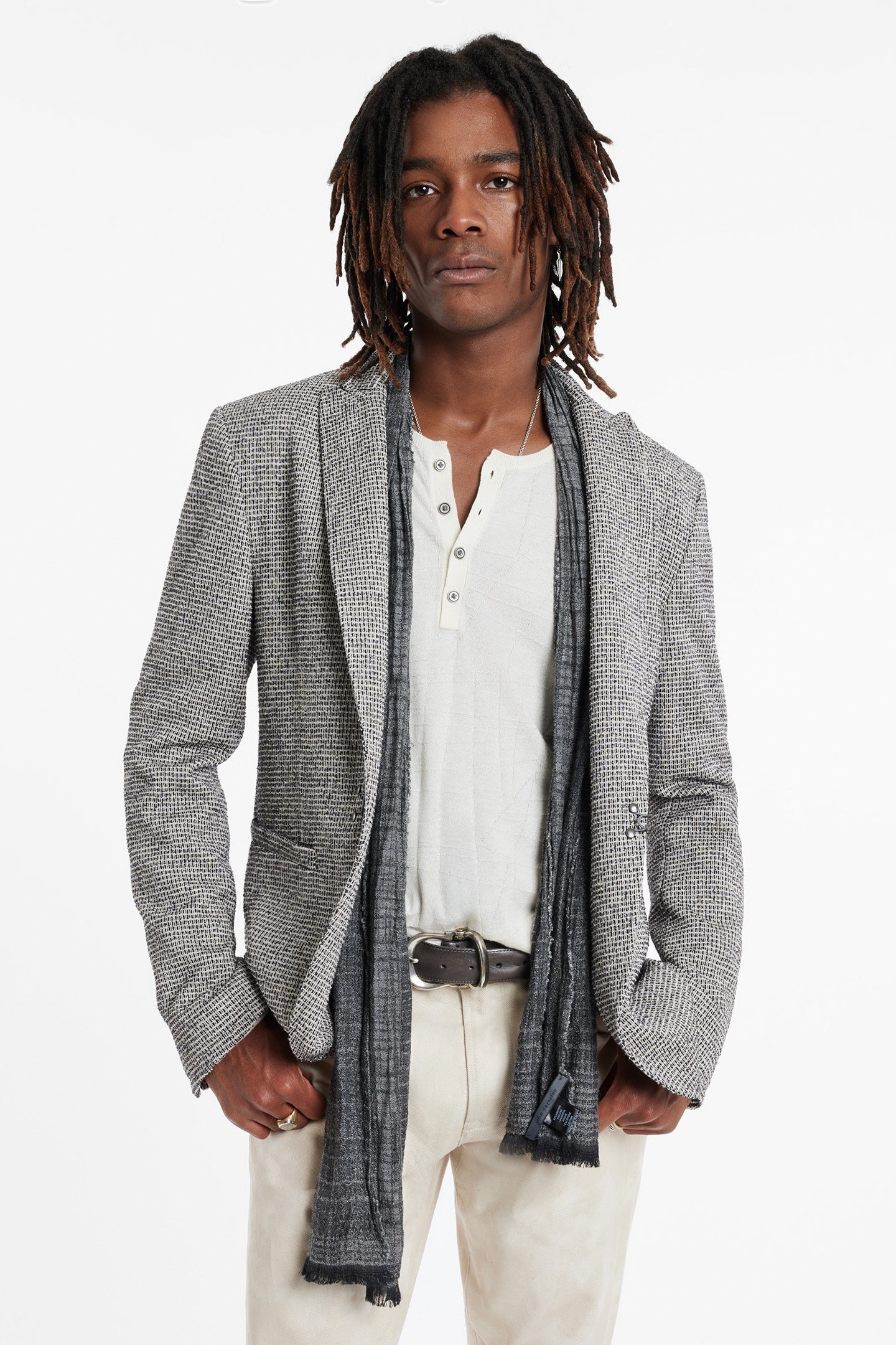 PEAK LAPEL ONE HOOK LYNN JACKET BLACK/WHITE 1