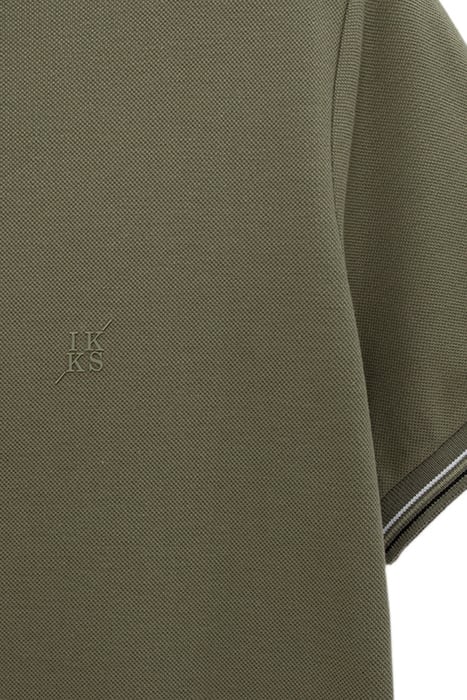 ARMY GREEN UPCYCLED PIQUE KNIT POLO SHIRT 6