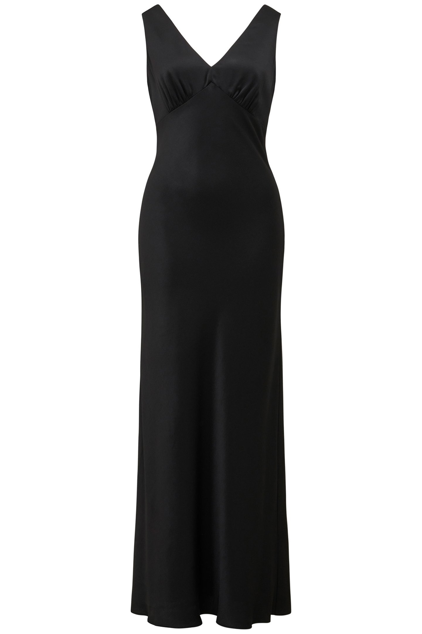 CAMERON V NECK SATIN MAXI DRESS BLACK 3