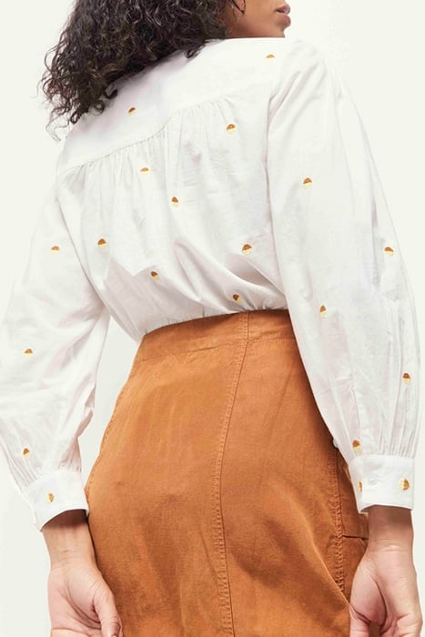 CELESTE - ECRU SHIRT WITH TWO-TONE POLKA DOT EMBROIDERY 2