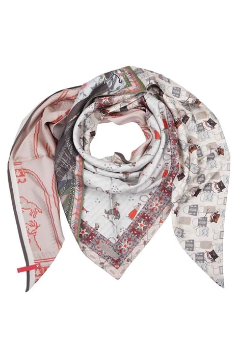 SILK SCARF ST. TROPEZ COUNTRY PINK, RED 1