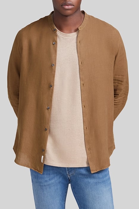 CIGAR PURE LINEN REGULAR SHIRT WITH MANDARIN COLLAR 1