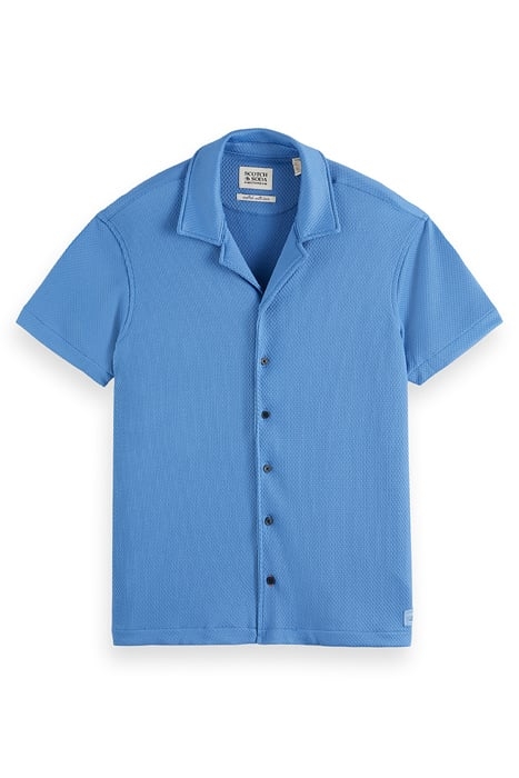 SS POPCORN JERSEY CAMP SHIRT BLUE/GREY 1