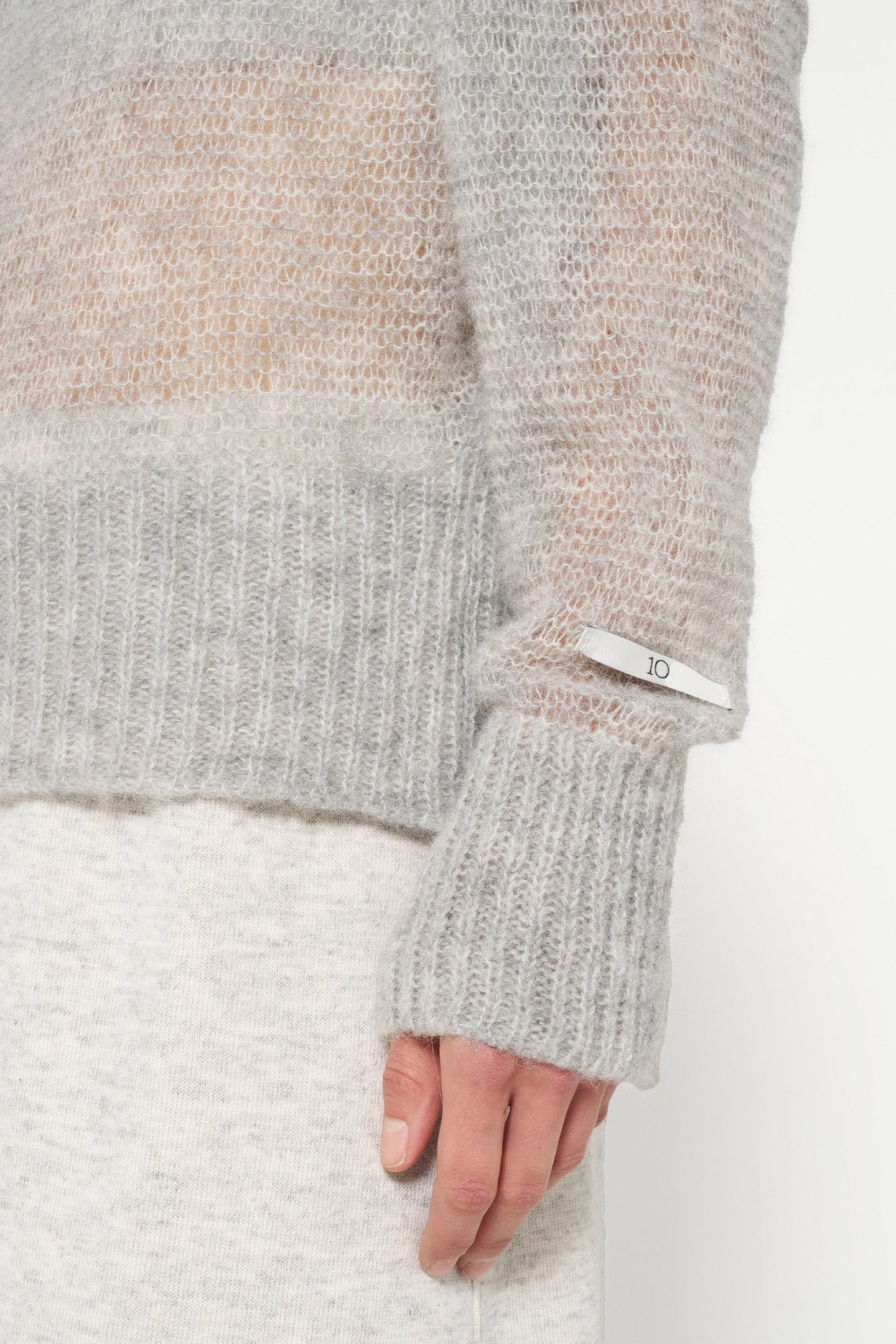 THIN OFF SHOULDER SWEATER LIGHT GREY MELEE 5