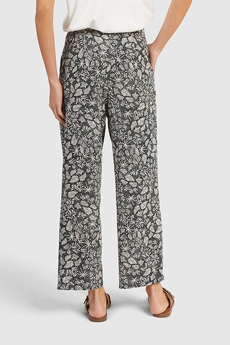GREEN WIDE-LEG TROUSERS WITH BOTANICAL BEACH PRINT 2