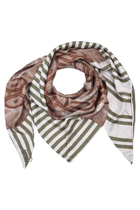 SILK SCARF ST. TROPEZ GREEN AFRICA GREEN, BROWN, TAUPE 4