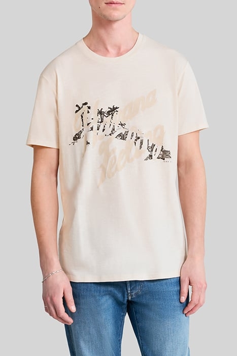 GESSO ORGANIC COTTON T-SHIRT WITH PALM TREE IMAGE 1