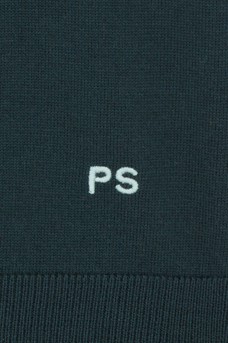 MENS SWEATER LS POLO VERY DARK GREEN 4