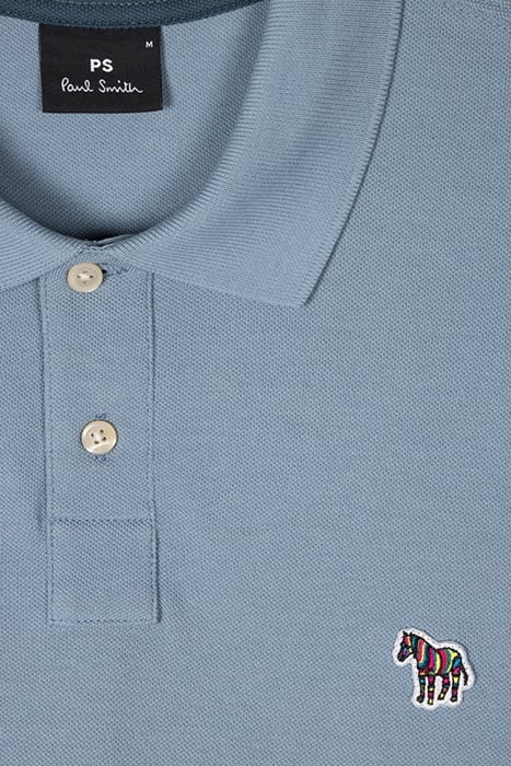 MENS REG FIT SS POLO SHIRT ZEBRA GREYISH BLUE 2