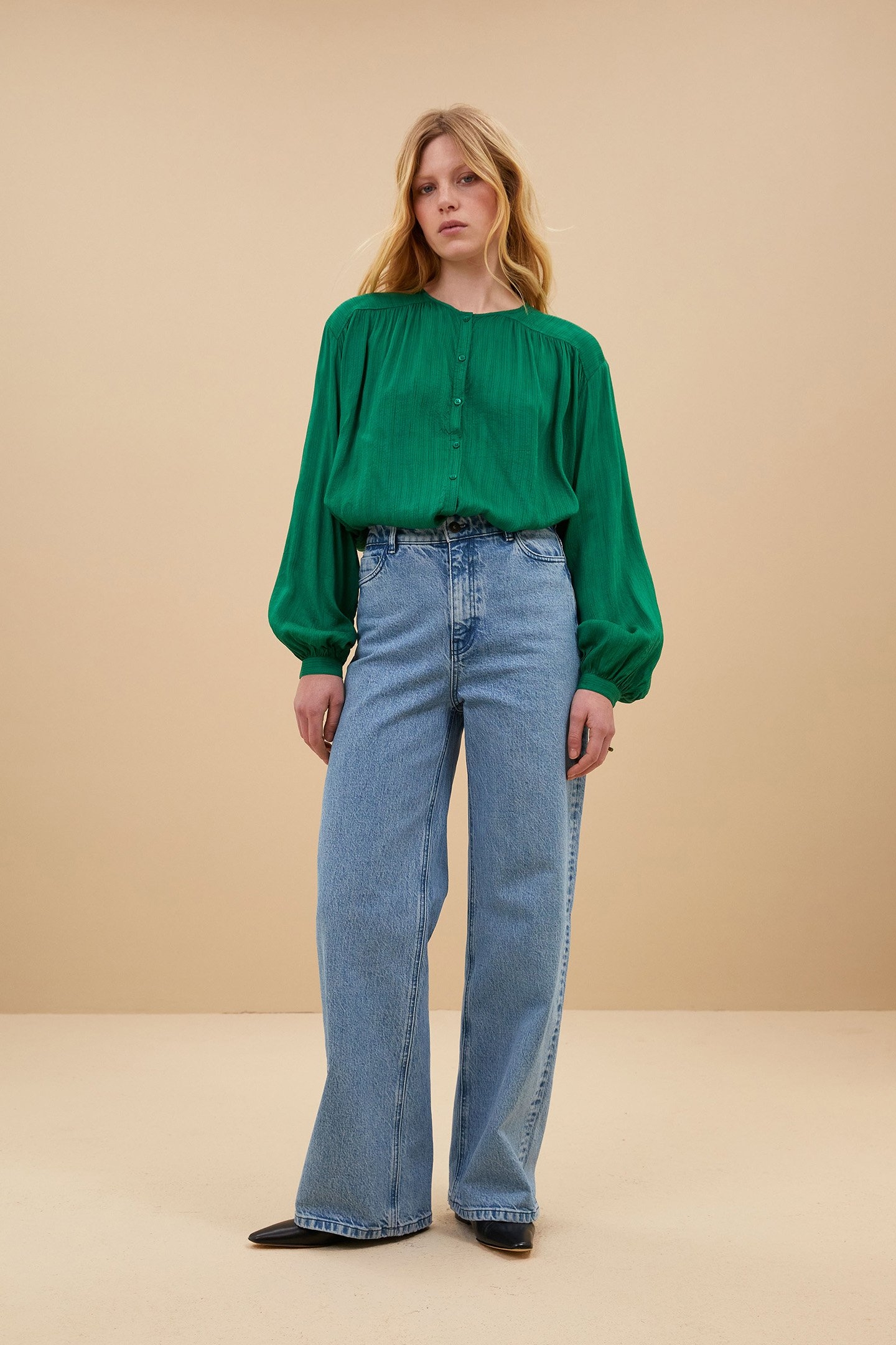 SAAR BLOUSE BRIGHT GREEN 1