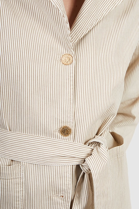 BEIGE FINE-STRIPED SAFARI JACKET 5