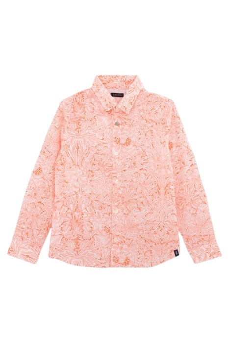 BOYS' ORANGE SHIRT WITH PLANT MOTIF LIBERTY® FABRIC 1