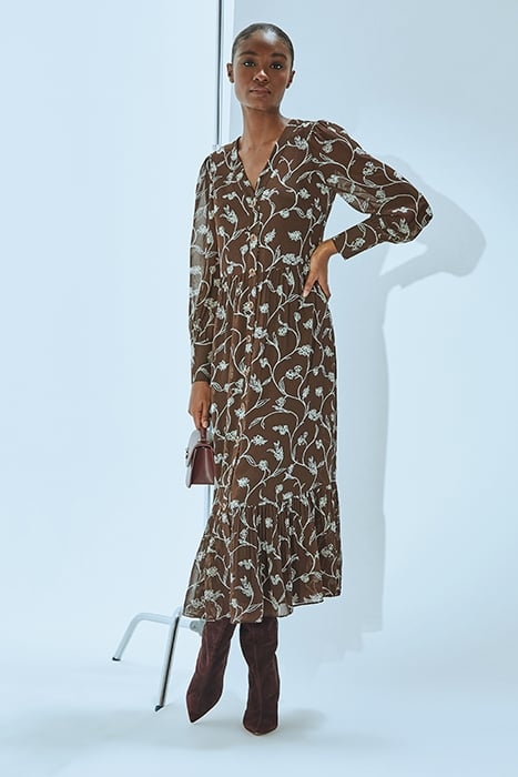 LUCIAN TEIRED SHIRT DRESS BROWN 1