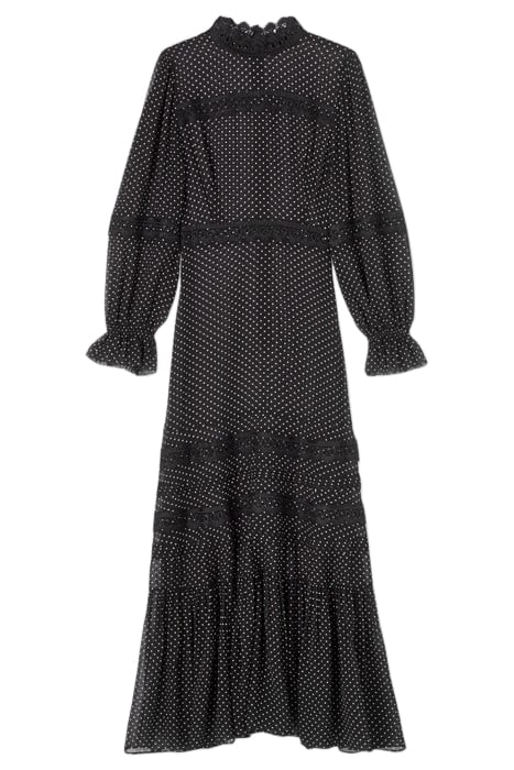 CELESTIA TIERED MAXI DRESS BLACK/CREAM 3