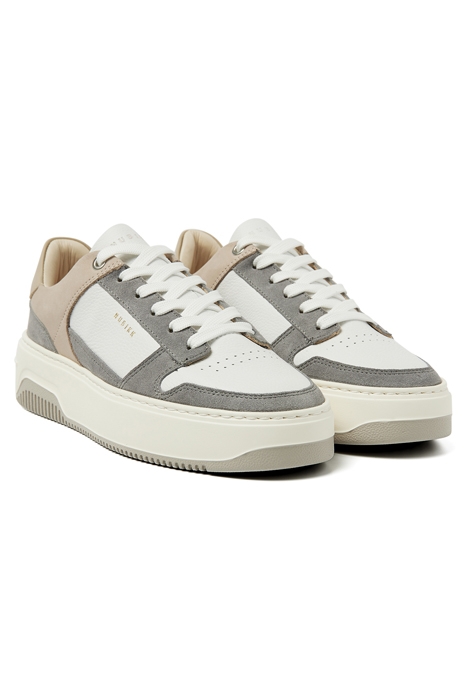 BASKET COURT (L) WHITE LEATHER GREY - TAUPE 2