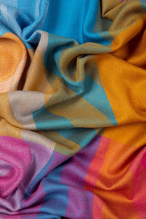 WOMEN SCARF BLOCK CHECK SWIRL SWIRL 3