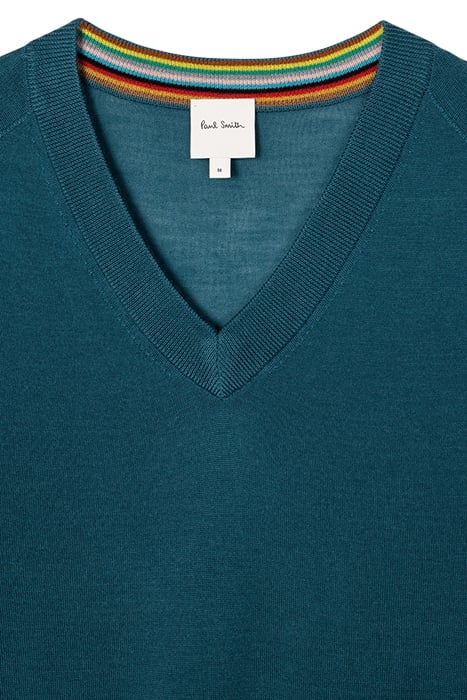 MENS SWEATER V NECK PETROL BLUE 6