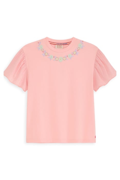 GIRL S&S DENIM GROUP STRETCH JERSEY/ SWISS DOT FASHION TOP L 1