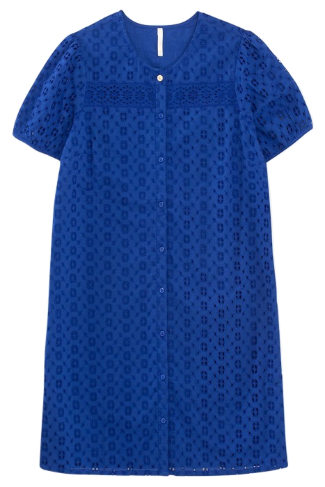 ELECTRIC BLUE EYELET EMBROIDERY DRESS 3